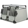 Doppelter Transportkäfig, Aluminiumrahmen, feste Paneele 95x69x88 cm