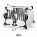 Doppelter Transportkäfig, Aluminiumrahmen, feste Paneele 95x69x88 cm