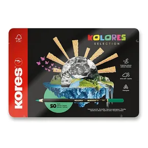 Kores Kolores Selection Dreieckige Buntstifte, Blechdose, 50 Farben
