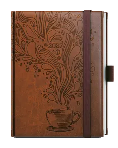Wöchentlicher Terminkalender - Prokop - Vivella extra - B6 - braun - Kaffee