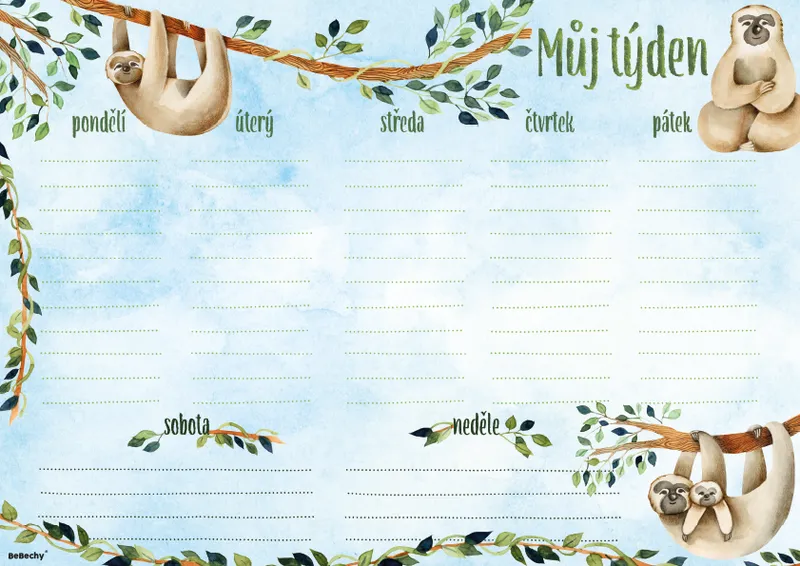 Hauptproduktbild Týdenní plánovač A4 - Lenochod