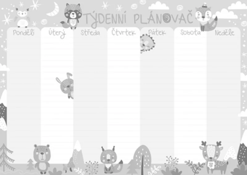 Hauptproduktbild Týdenní plánovač A4 - Zvířátka