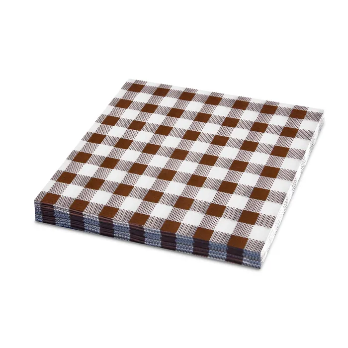 Hauptproduktbild Ubrousek 3vrstvý, 33 x 33 cm KARO hnědý [20 ks]