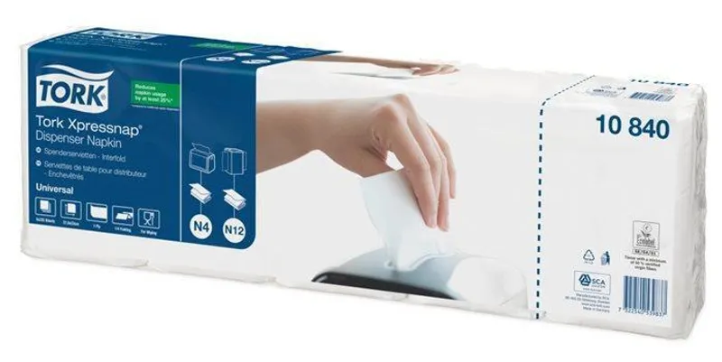 Hauptproduktbild Ubrousky do zásobníku Tork 10840 Xpressnap N4 1vr bílé 21,3×33 cm [9000 ks]