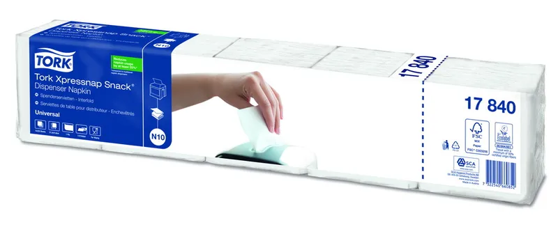 Hauptproduktbild Ubrousky do zásobníku Tork 17840 Xpressnap Snack N10 1vr bílé [1125 ks]