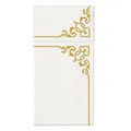 PAW AIRLAID Bestecktaschen 40x40 cm Elegant Frame Gold, 25 Stück/Pack