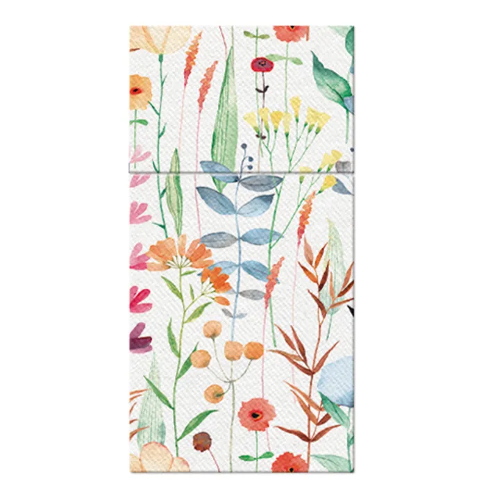Hauptproduktbild Sáčky na příbory PAW AIRLAID 40x40 cm Watercolor Flowers, 25 ks/bal