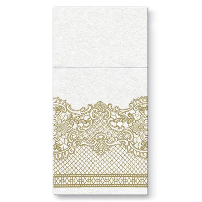 Hauptproduktbild Kapsy na příbory PAW AIRLAID 40x40cm Royal Lace Gold, 25 ks/bal