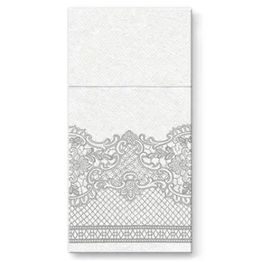 Besteckservietten PAW AIRLAID 40x40cm Royal Lace Silver [25 Stück]