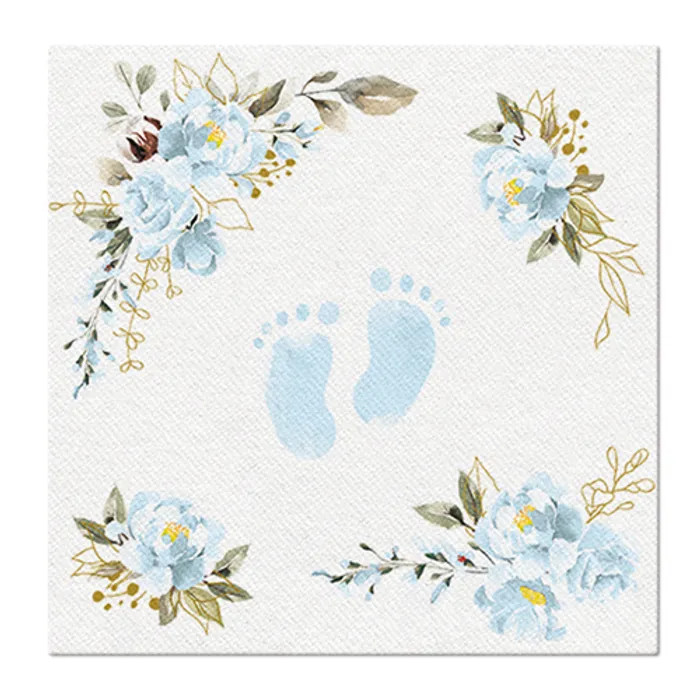 Hauptproduktbild Ubrousky PAW AIRLAID 40x40 cm Baby Feet light blue [50 ks]
