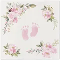 Weiteres Produktbild Servietten PAW AIRLAID 40x40 cm Baby Feet hellrosa [50 Stück]