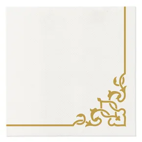 Servietten PAW AIRLAID 40x40 cm Eleganter Rahmen Gold [50 Stück]