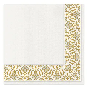 Servietten PAW AIRLAID 40x40 cm - Floral Frame Silver [50 Stk]
