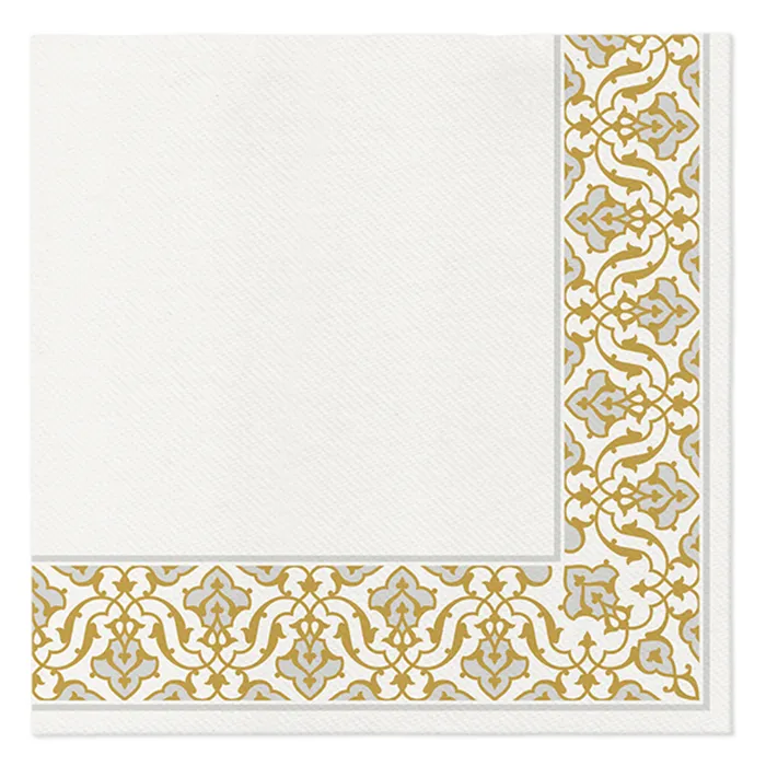 Hauptproduktbild Ubrousky PAW AIRLAID 40x40 cm - Floral Frame Silver [50 ks]