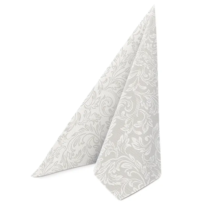 Hauptproduktbild Ubrousky PAW AIRLAID 40x40 cm Reverse Baroque etude silver [50 ks]
