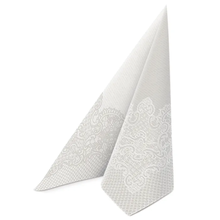 Hauptproduktbild Ubrousky PAW AIRLAID 40x40 cm Reverse Royal Lace silver-white [50 ks]