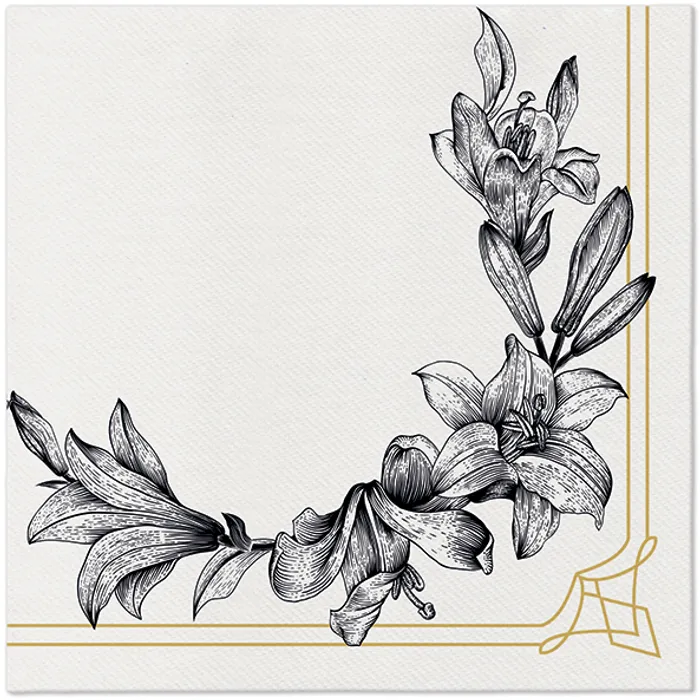 Hauptproduktbild Ubrousky PAW AIRLAID 40x40 cm Roayl lily [50 ks]