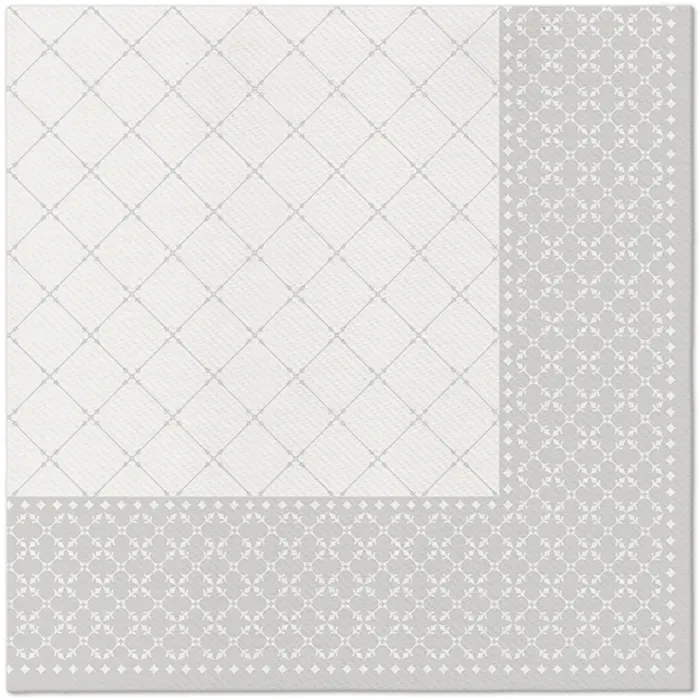 Hauptproduktbild Ubrousky PAW AIRLAID 40x40 cm Subtle Grid (silver) [50 ks]