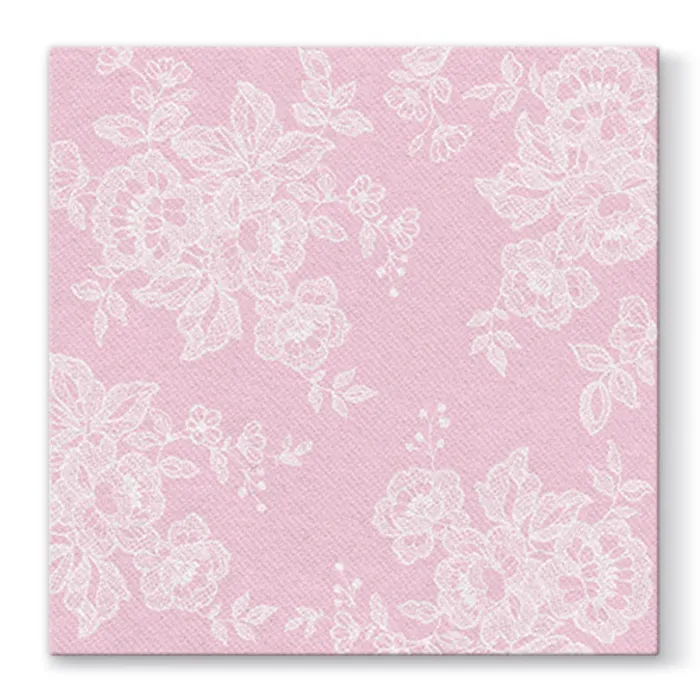 Hauptproduktbild Ubrousky PAW AIRLAID L 40x40cm Soft Lace Rosa [50 ks]