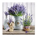 Servietten PAW L 25x25cm Lavender in Bucket