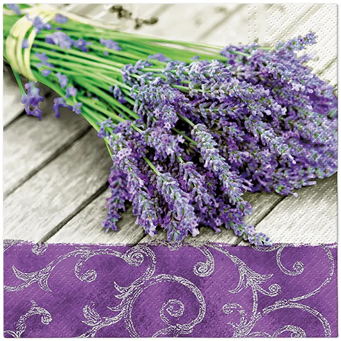 Hauptproduktbild Ubrousky PAW L 33x33 cm 3 vrst. Lavender in the Country [20 ks]