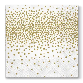 Servietten PAW L 33x33cm 3-lagig Confetti Gold [20 Stk]