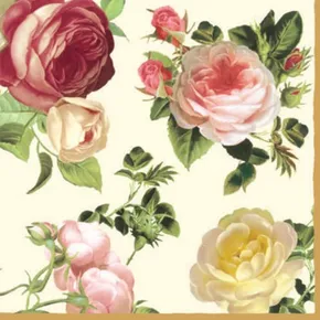 Servietten PAW L 33x33cm 3-lagig Rosalia Champagne [20 Stk]