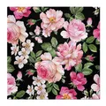 Servietten PAW L 33x33cm 3-lagig Roses Glory black [20 Stk]
