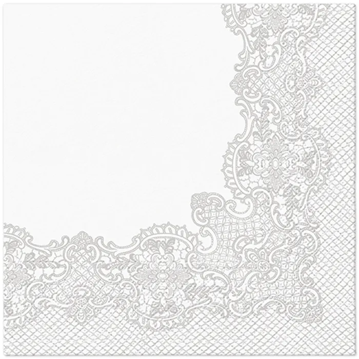 Hauptproduktbild Ubrousky PAW L 33x33cm 3 vrst. Royal Lace Frame Silver [20 ks]