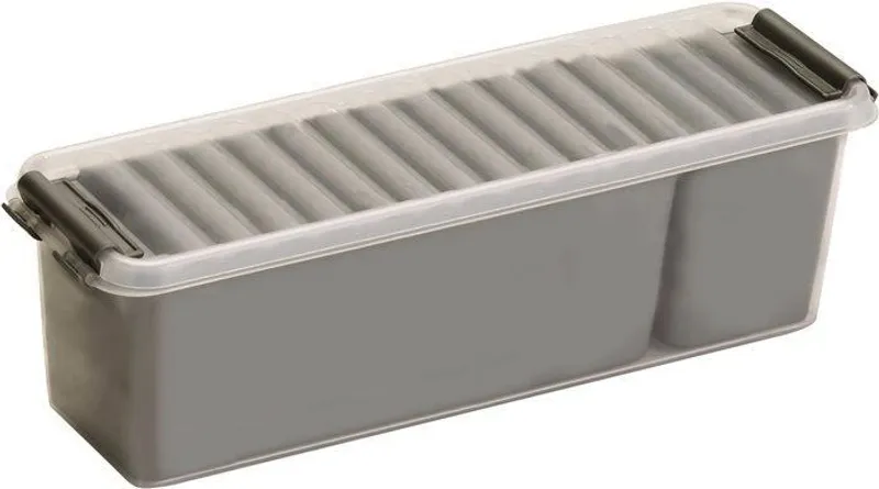 Hauptproduktbild Úložný box, plastový, na malé předměty, s víkem, 1,3 l, HELIT "Q-line", transparentní