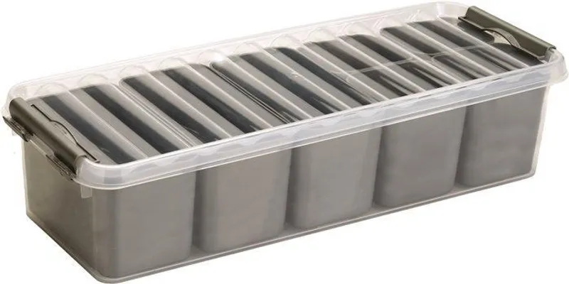 Hauptproduktbild Úložný box, plastový, na malé předměty, s víkem, 3,5 l, HELIT "Q-line", transparentní