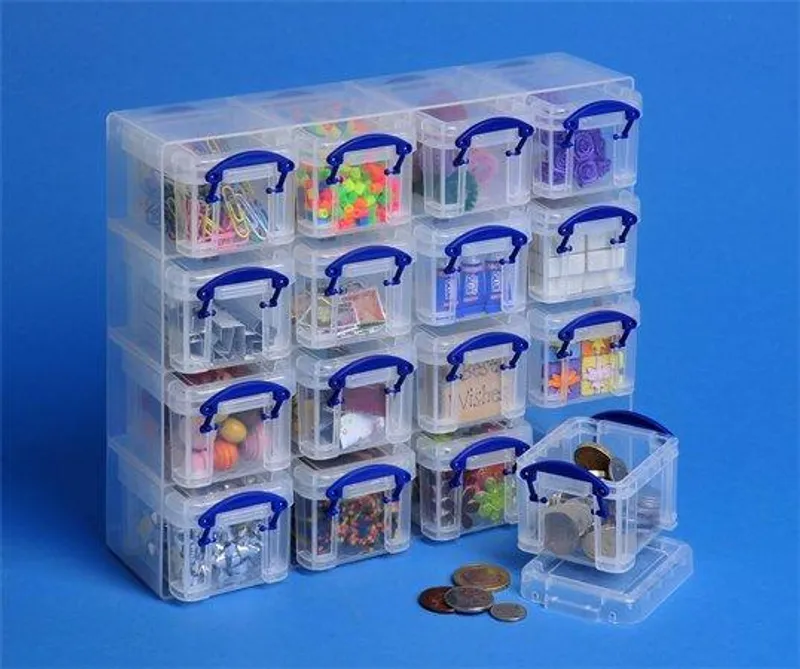 Hauptproduktbild Úložný box, transparentní, plastový, 16 x 0,14l,  REALLY USEFUL