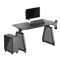 ULTRADESK Herní stůl BOOSTER, 136x70,5 cm, 75 cm, RGB podsvícení, držák sluchátek i nápoj