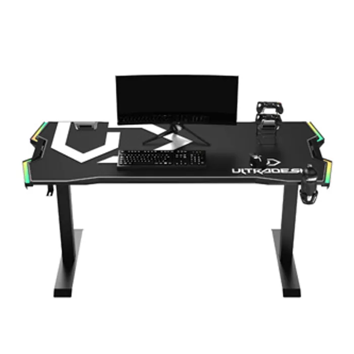 Hauptproduktbild ULTRADESK Herní stůl FORCE - bílý, 166x70 cm, 76.5 cm, s XXL podložkou pod myš, držák slu