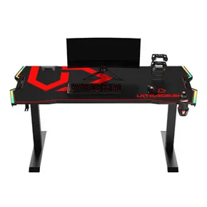 ULTRADESK Spieltisch FORCE - rot, 166x70 cm, 76.5 cm, mit XXL-Mauspad