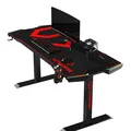 ULTRADESK Spieltisch FORCE - rot, 166x70 cm, 76.5 cm, mit XXL-Mauspad
