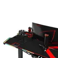 ULTRADESK Spieltisch FORCE - rot, 166x70 cm, 76.5 cm, mit XXL-Mauspad