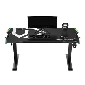 ULTRADESK Spieltisch FORCE - grau, 166x70 cm, 76.5 cm, mit XXL-Mauspad