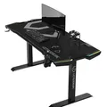 ULTRADESK Spieltisch FORCE - grau, 166x70 cm, 76.5 cm, mit XXL-Mauspad