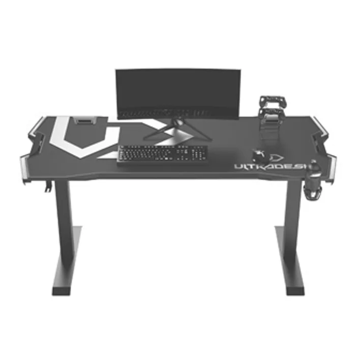 Hauptproduktbild ULTRADESK Herní stůl FORCE - šedý, 166x70 cm, 76.5 cm, s XXL podložkou pod myš, držák slu