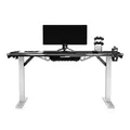 ULTRADESK Spieltisch FORCE SNOW - weiß, 166x70 cm, 76.5 cm, mit XXL-Mauspad