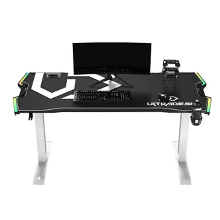 Hauptproduktbild ULTRADESK Herní stůl FORCE SNOW - bílý, 166x70 cm, 76.5 cm, s XXL podložkou pod myš, držá