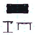 ULTRADESK Spieltisch FORCE SNOW - weiß, 166x70 cm, 76.5 cm, mit XXL-Mauspad