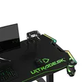 ULTRADESK Spieltisch FORCE - grün, 166x70 cm, 76.5 cm, mit XXL-Mauspad