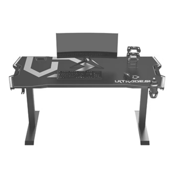 Hauptproduktbild ULTRADESK Herní stůl FORCE - zelený, 166x70 cm, 76.5 cm, s XXL podložkou pod myš, držák s