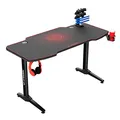 ULTRADESK Spieltisch FRAG - RED, 140x66 cm, 76 cm, mit XXL-Mauspad, mit Ultradesk BEAM