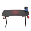 ULTRADESK Spieltisch FRAG - RED, 140x66 cm, 76 cm, mit XXL-Mauspad, mit Ultradesk BEAM