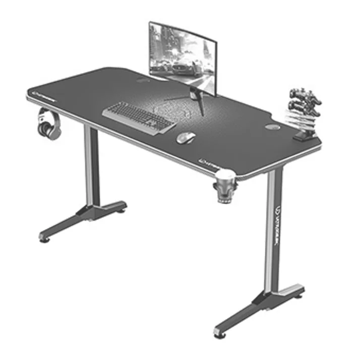 Hauptproduktbild ULTRADESK Herní stůl FRAG - WHITE, 140x66 cm, 76 cm, s XXL podložkou pod myš, s ultradesk