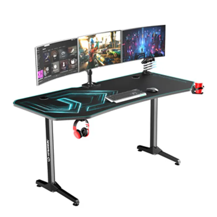 Hauptproduktbild ULTRADESK Herní stůl FRAG XXL BLUE, 160 x 75 cm, 75 cm, držák nápojů a sluchátek, stojan