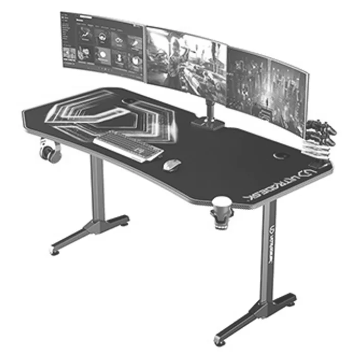 Hauptproduktbild ULTRADESK Herní stůl FRAG XXL GOLD, 160 x 75 cm, 75 cm, držák nápojů a sluchátek, stojan